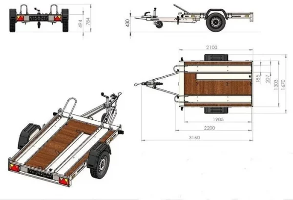 Remorque Rails UNITRAILER MOTO 2